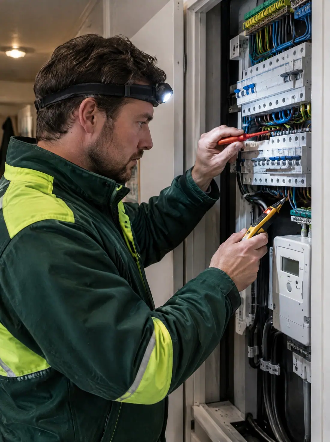 Nieuwe, netjes gelabelde groepenkast in de meterkast